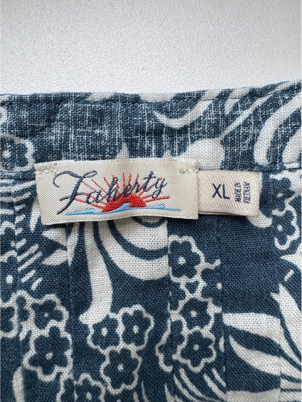 Faherty Blue Pockets Floral Coastal Cottagecore Linen Tunic Dress Womens XL - Picture 7 of 10
